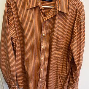 Men's vintage Austin reed  Orange Stripe Button-Up Shirt